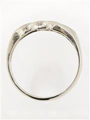 14K 5.2g White Gold Diamond Gentd Traditional Wedding Band Ring Size-10.5